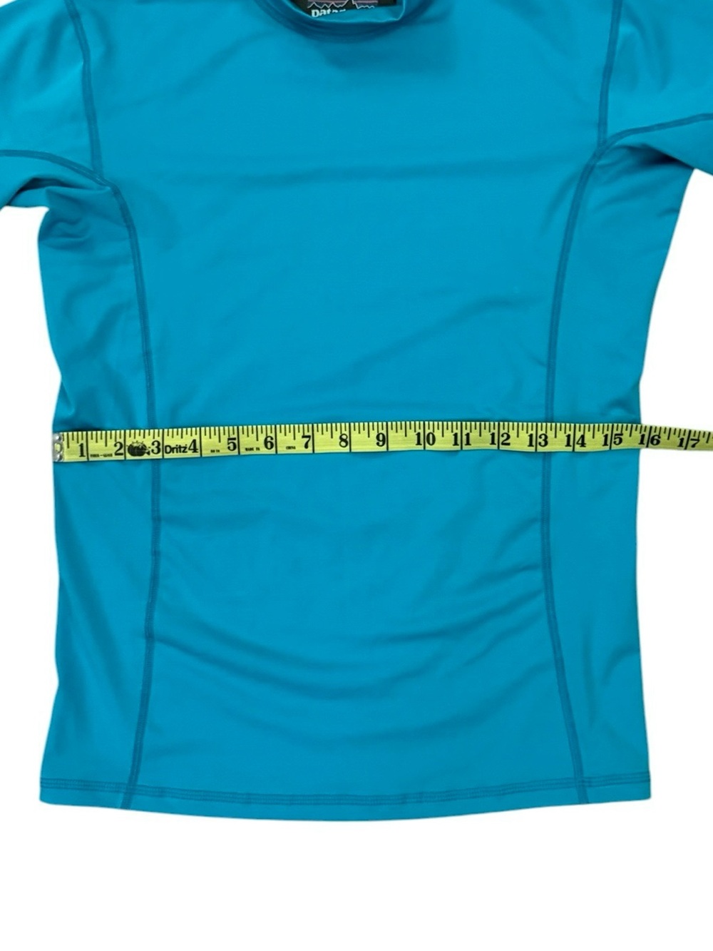Patagonia Teal Blue Fitted Rash Guard Swim Top Surf UPF Athletic Women’s Large - Picture 6 of 8